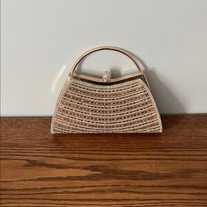 Elegant Gold Beaded Handbag